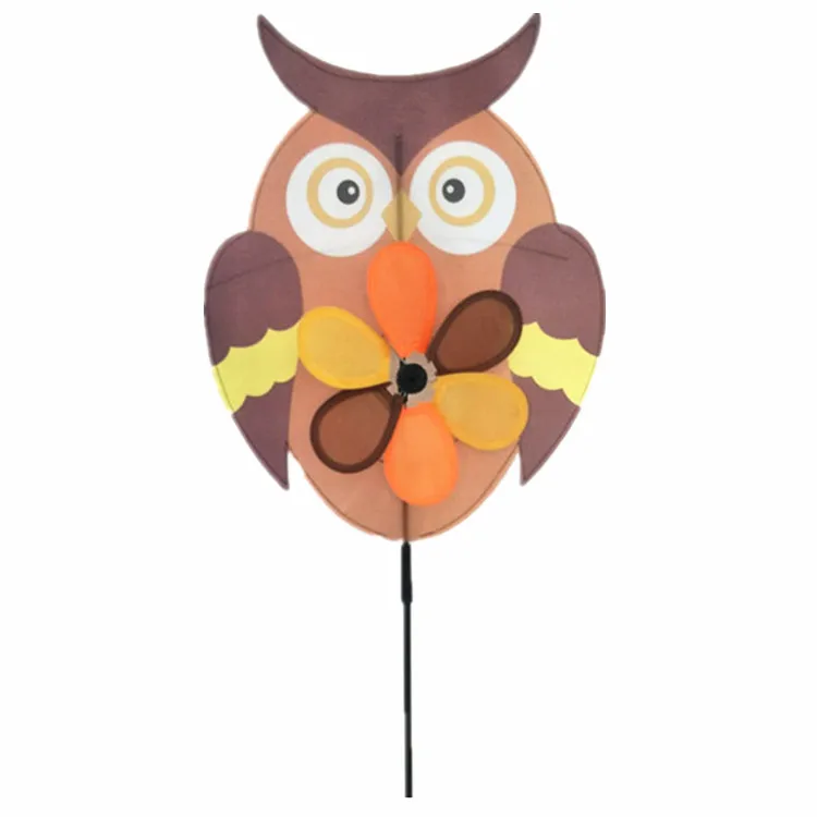 Owl  cartoon colorful windmill toy decorations