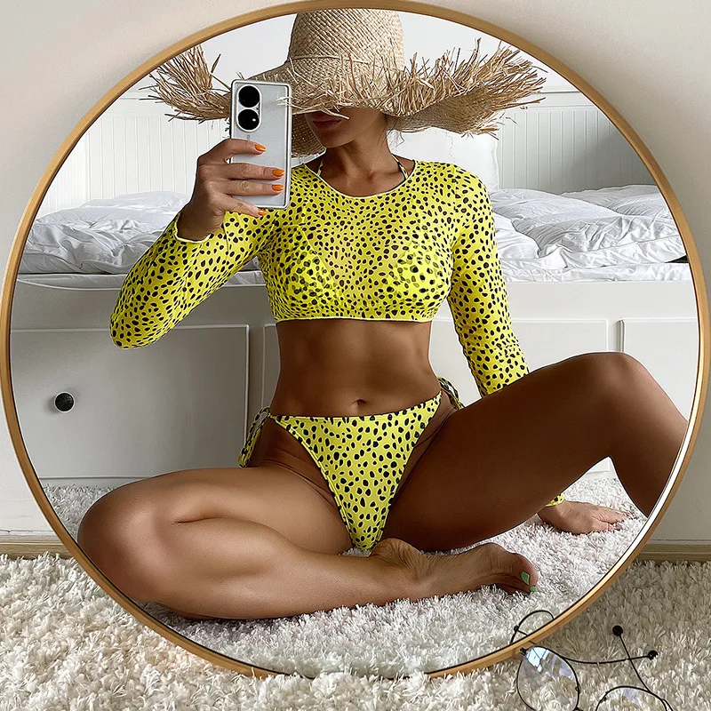 2022 Vendor Swimwear Bikini Sexy New Hot Style Three Piece Swim Wear Hot Seller For Women Leopard Print Swimsuit