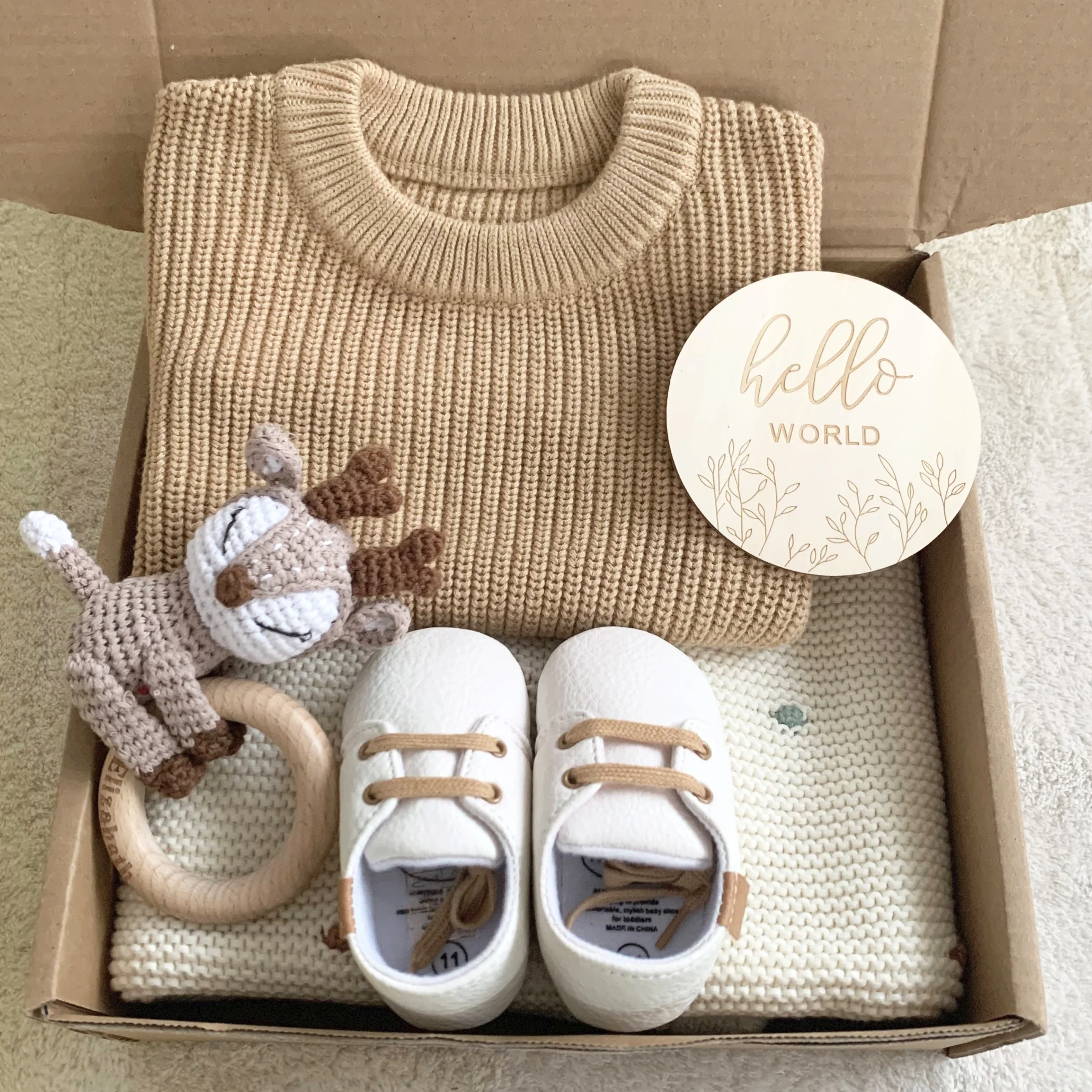 New Organic Knit Sweater Dot Baby Knit blankets Newborn Gift Set Soft Bamboo  Muslin Swaddle Blanket baby shoes Crochet set
