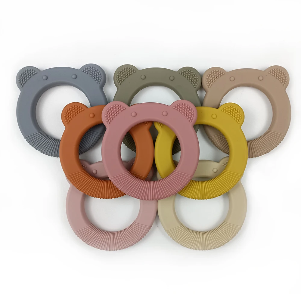 Ready To Ship Silicone Bear Baby Teething Toys Bracelet Teether Bpa Free Teething Relief Baby Chew Toys Infant Soothing Teether
