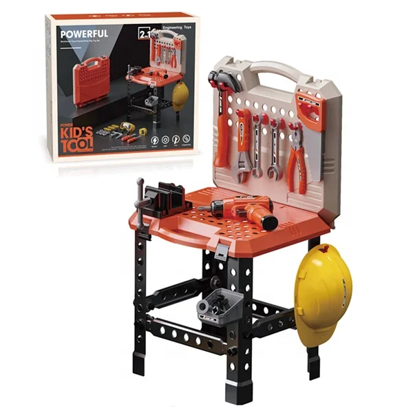 Kids Educational Power Tools Electric Drill Construction Workshop Toddler Workbench Realistic Tools Set