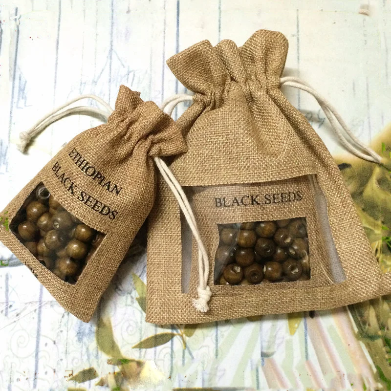 100% natural burlap bags jute shopping bags custom linen bags