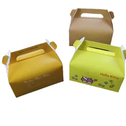 Disposable biodegradable mini nude color kraft paper personalized cake pastry dessert boxes with lid
