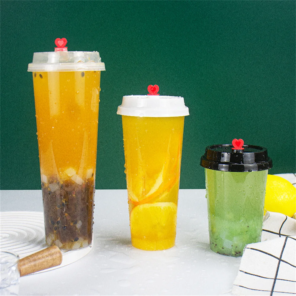 Factory Price Custom Logo 700ml Injection Cold Drink Coffee Milk Tea Cup Disposable Transparent PP Plastic Boba Bubble Tea Cups