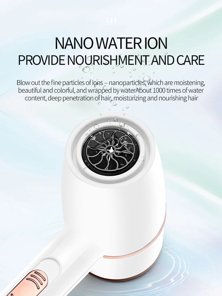 Wisdas NEW Design 1000W Professional Hair Dryer Travel Dryers Salon Powerful Blow Dryers with Diffuser