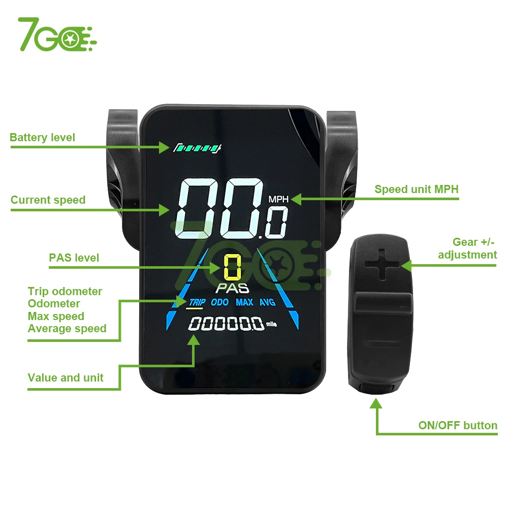 US EU Warehouse Stock 48V bicycle LCD display 5 gears electric e bike lcd display