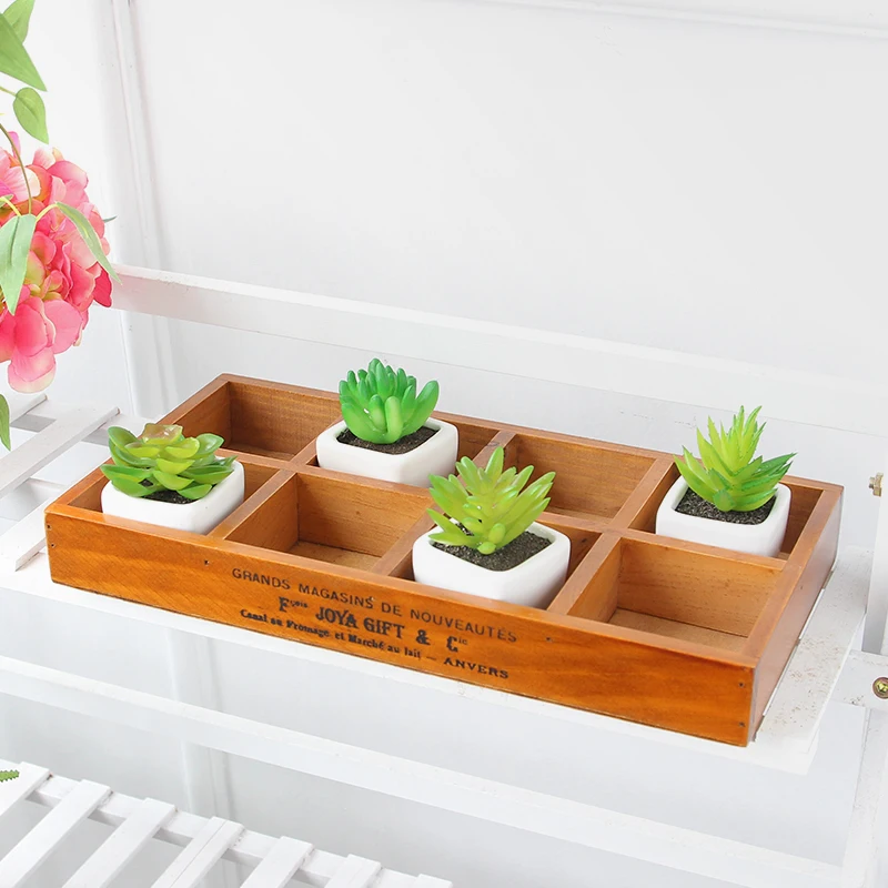 Wholesale hot sale retro style multifunctional 8 compartment wooden box bedroom desktop jewelry storage box wooden organizer