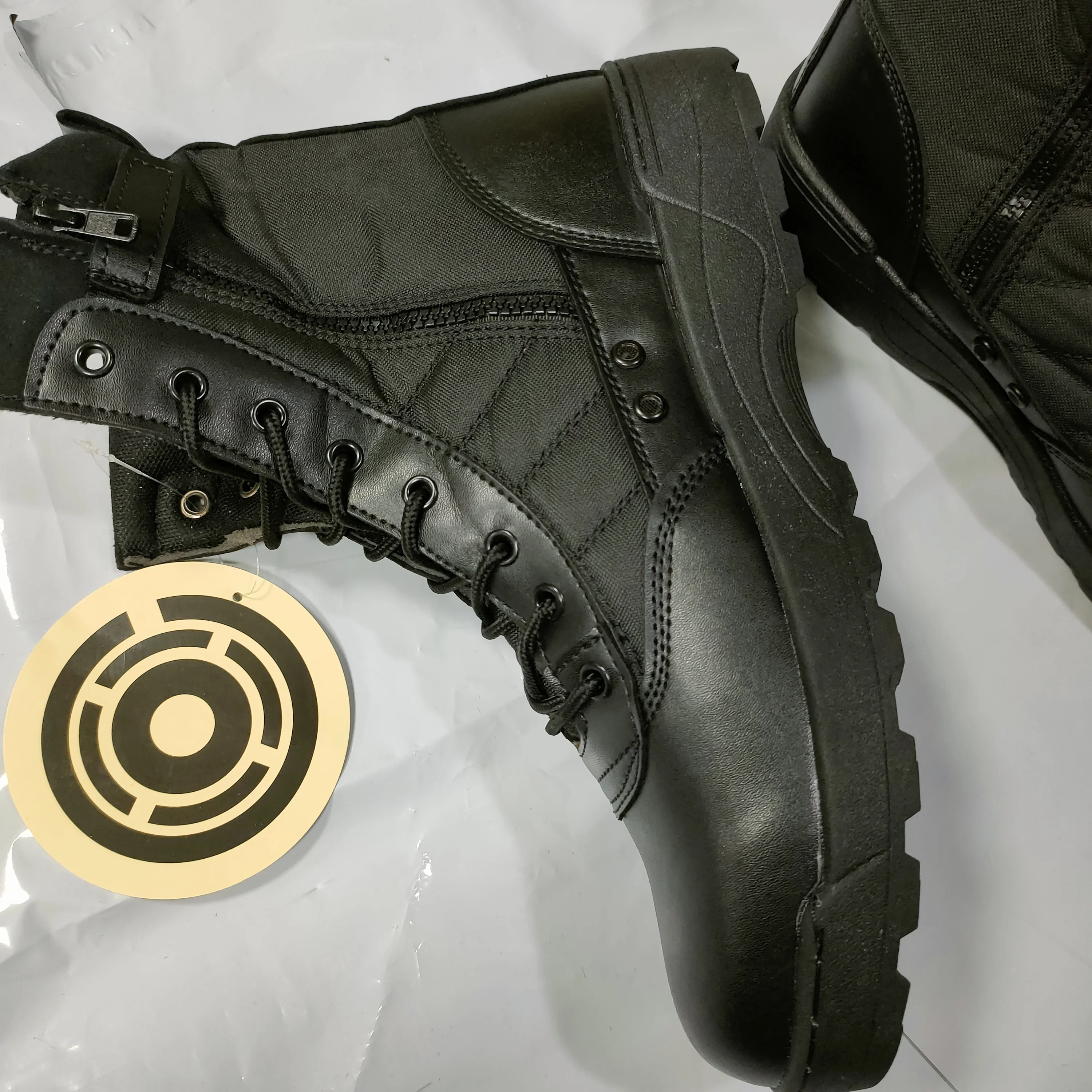 TSB09-2  stock Black desert light weight combat boots with side zip