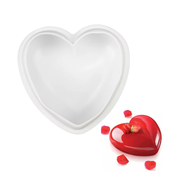Silicone Cake Baking Mold Non-stick Heart Shaped Moule Silicone Cake Mould White Mousse 3d Silicon Cake Mold