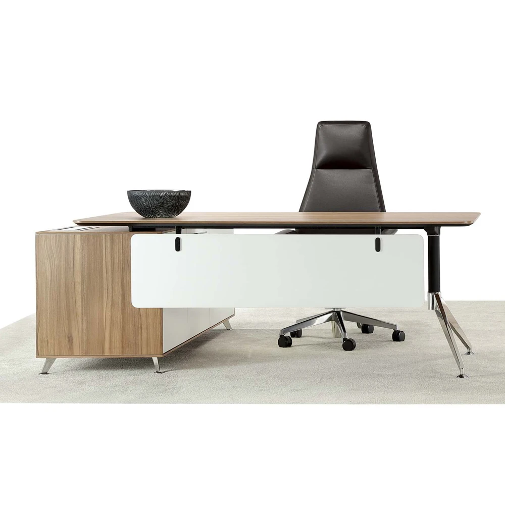 QS-ODJ08 executive director table with side return melamine executive desk manager wooden desk