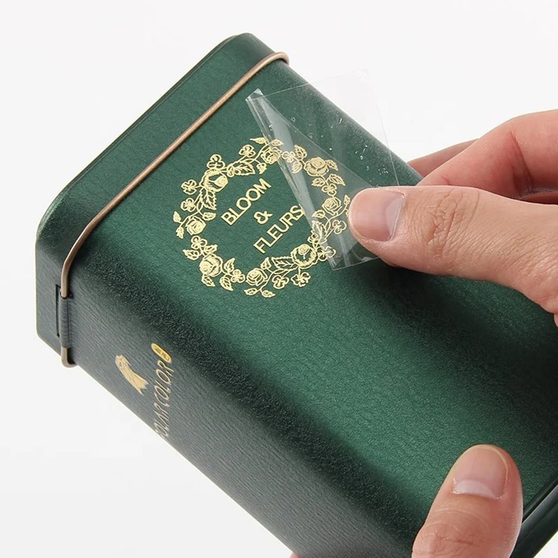 Custom Printing Brand Logo self-adhesive label Clear Metal Transfer Stickers Waterproof metallic transfer stickers logo