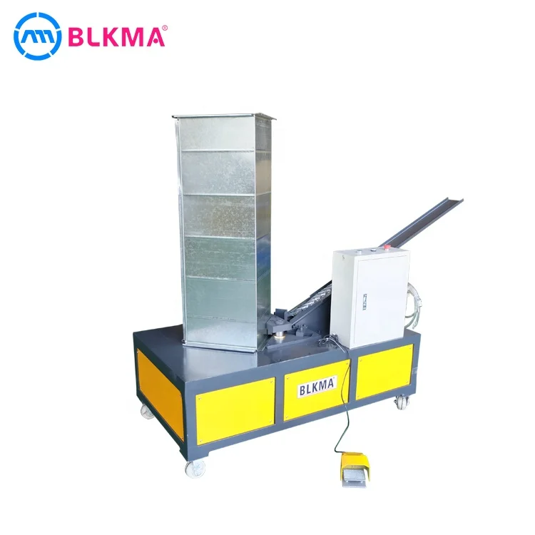 TDF duct corner code installing pressing machine/pnuematic square tube corner assembly machine from BLKMA factory