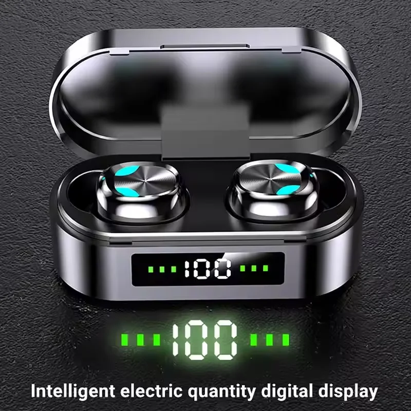 Mini Earbuds S10 Tws Bt 5.1 In-ear Wireless Headphones Digital Display Colorful Light Touch HiFi Stereo HD Call Earphones