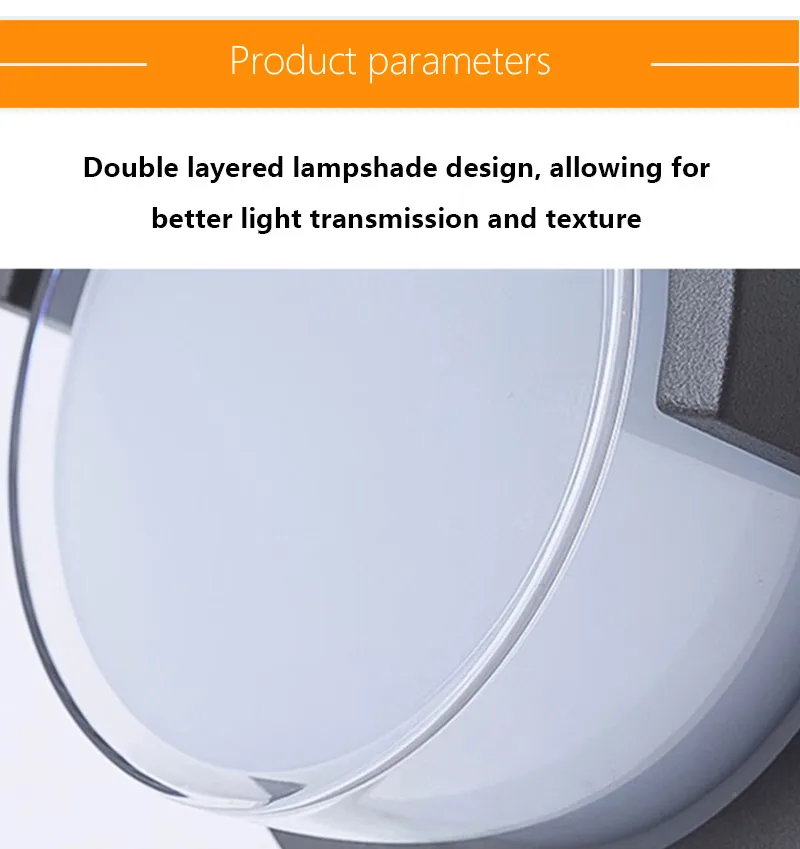 LED square round outdoor wall lamp up and down double head light IP65 waterproof