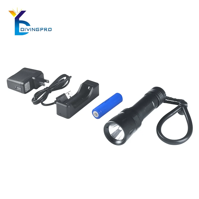 Dive flashlight underwater torch slide switch diving flashlight