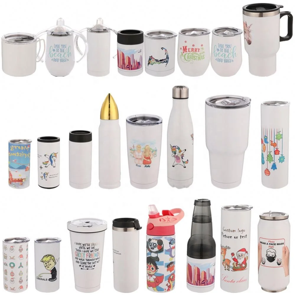 Factory Wholesale 20 Oz Skinny Sublimation Blank Straight Stainless Steel Tumbler With Straw Free Shipping USA Warehouse