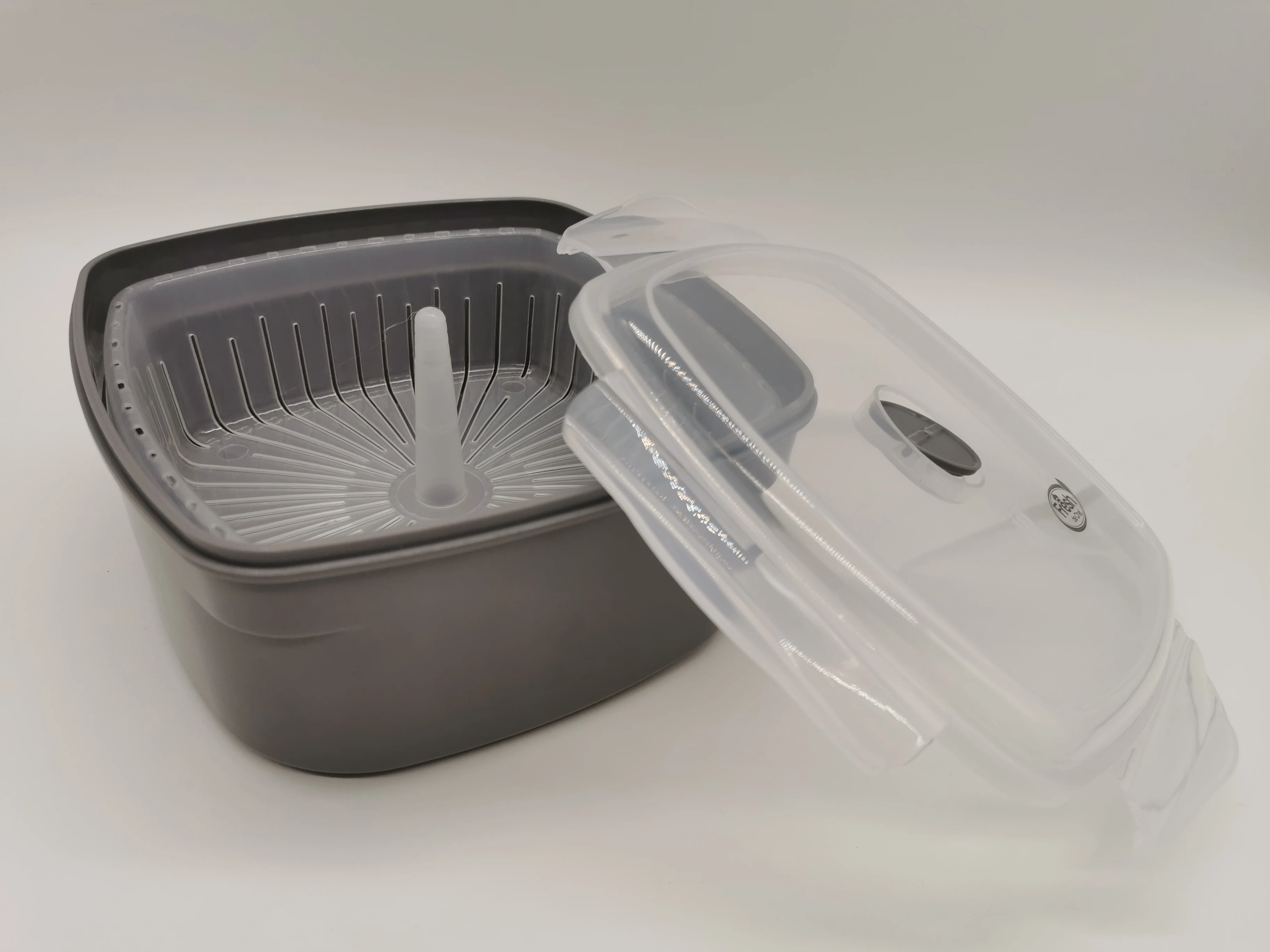 Microwave Cookware Steamer- 3 Piece Microwave Cooker w Food Container, Removable Strainer and Locking Steam Vent Lid- BPA Free