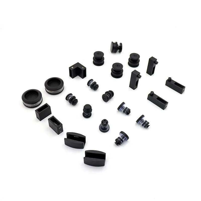 90 Degree Corner Bathroom Sliding Door Accessory Kit Fittings Polish Black Double Sides Shower Slide Glass Door System