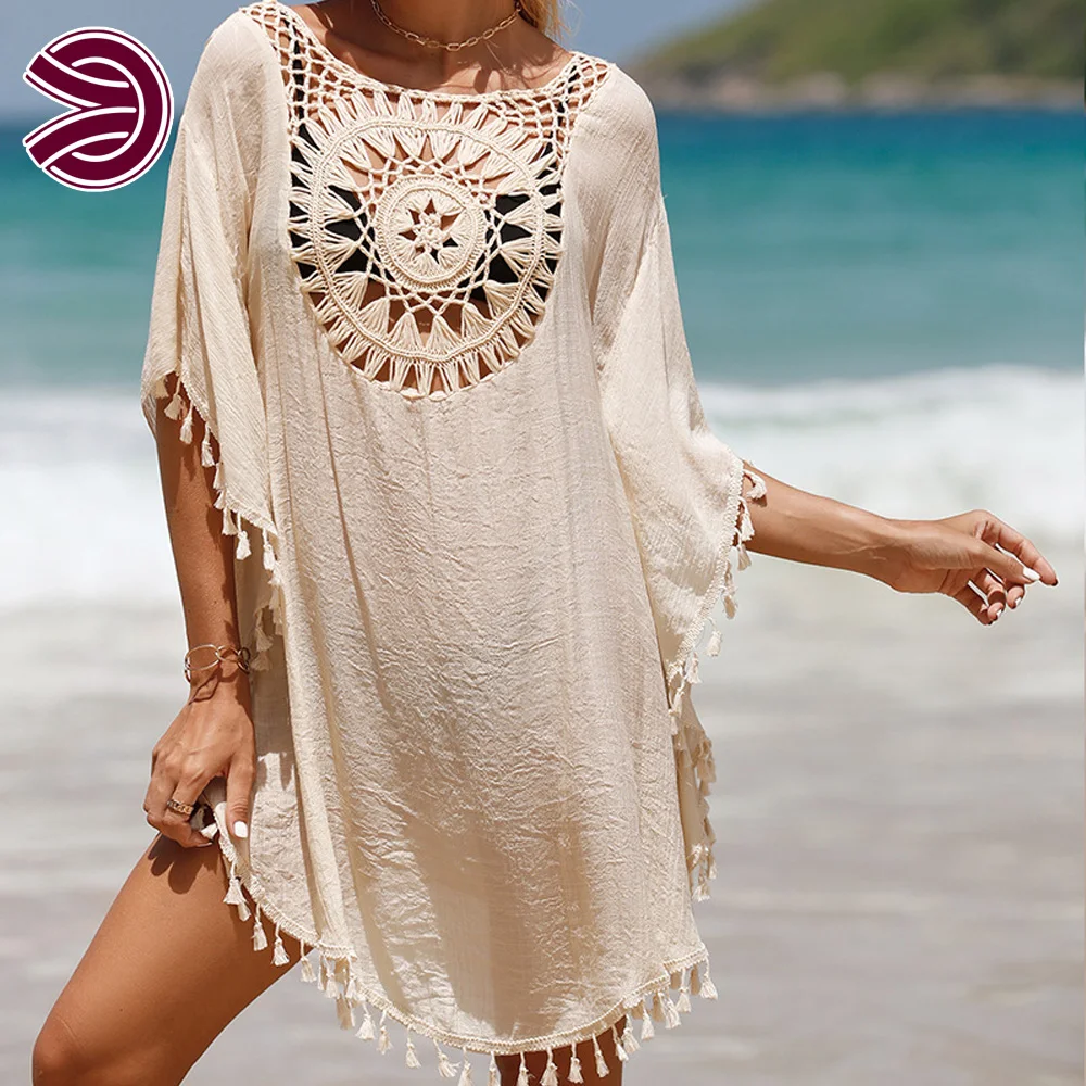 Wholesales Customize Handmade Crochet Dress Women Crochet Dress Swimwear Skirt Bathing Suit Bikini Beach Swimsuit Cover up Women