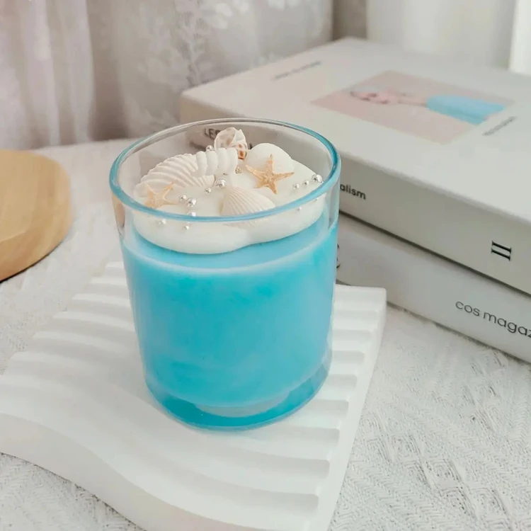 Handmade Private Label Lovely Dessert Ice Cream Scented Candles with Glass Jar