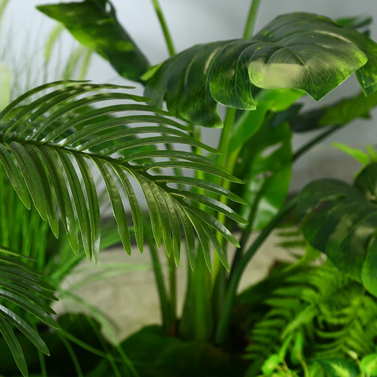 Modern Indoor Home Decor Large Outdoor Tropical Plastic Bonsai Banana palm Artificial Plants Trees