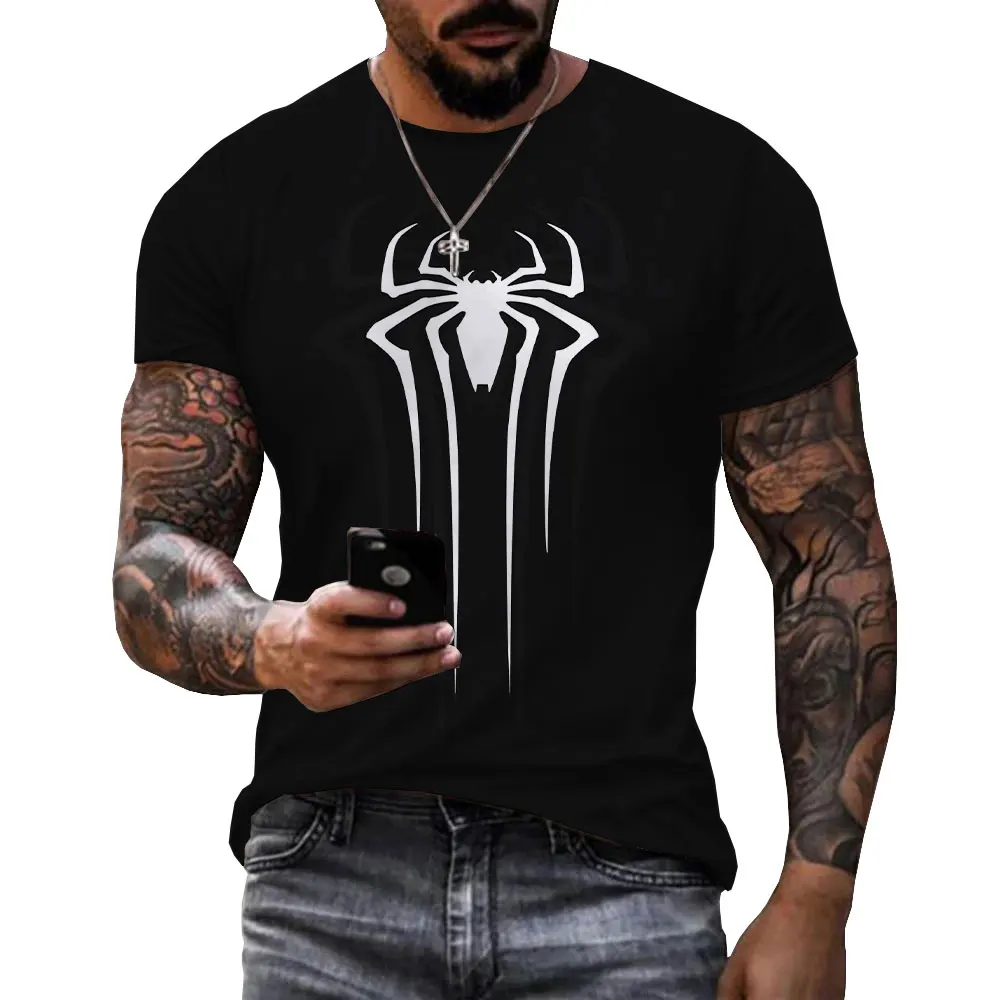 Fitspi Fashion Spider Logo Graphic T Shirts Men Casual Custom Cool 3d Printed Tees Summer Outdoor Sports Short Sleeve Top