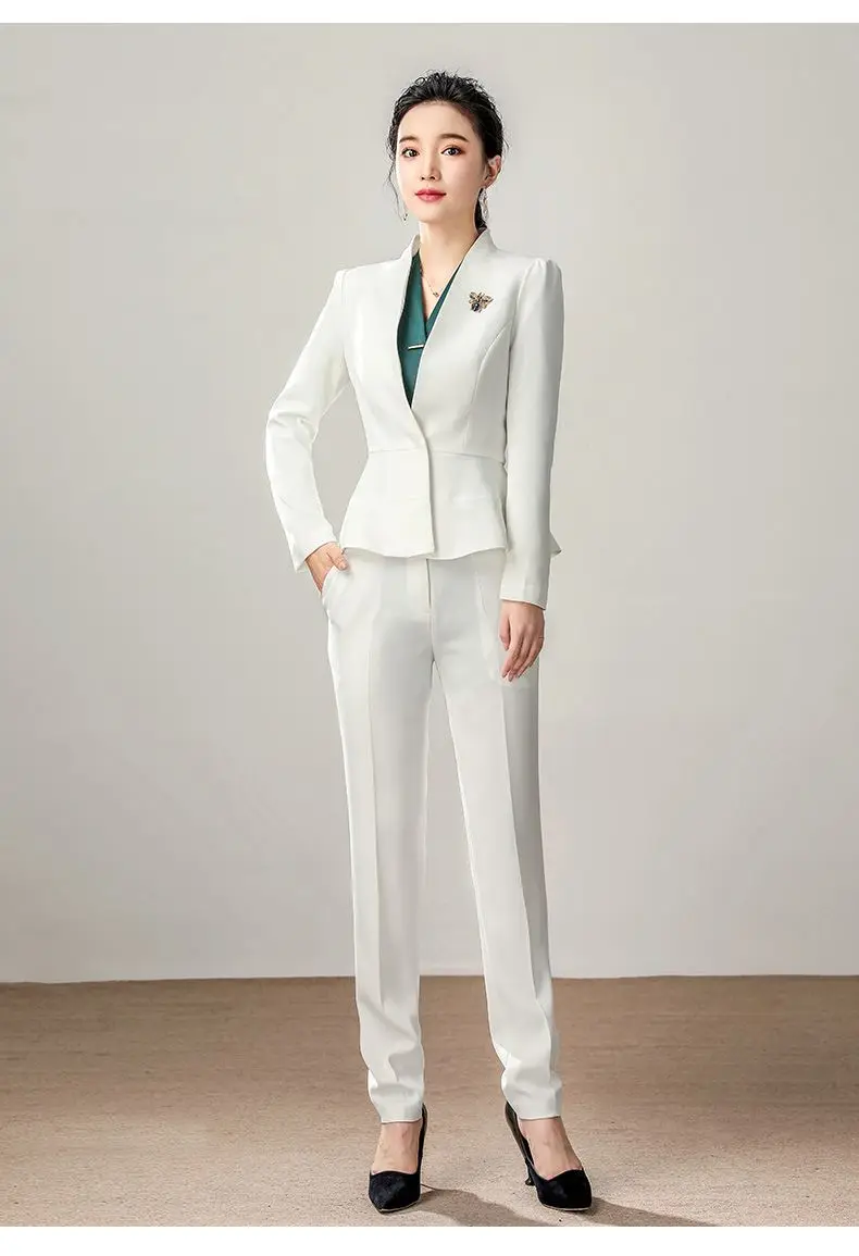 Wholesale white 2-piece professional work clothes  business and casual suits Suit skirt