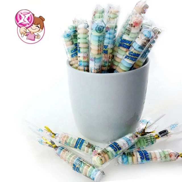 New Arrival Fruit Flavor Circle Rings Stick Lollipop String Compressed Candy Wholesale