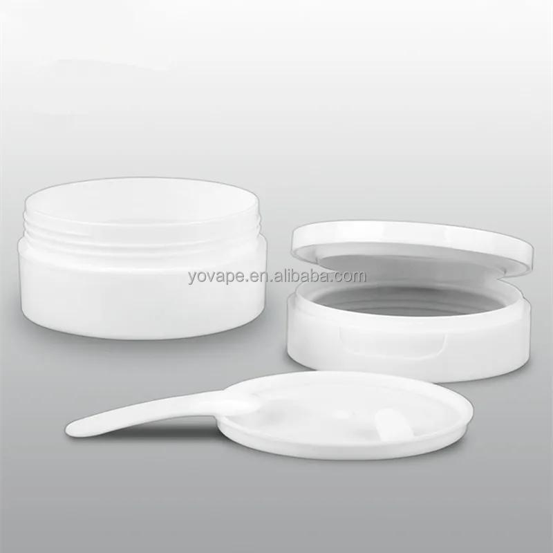 Luxury 50g 50ml 50 gram 100 ml 100g cream cosmetic empty PP white wide mouth plastic toothpaste powder jars with flip top lid