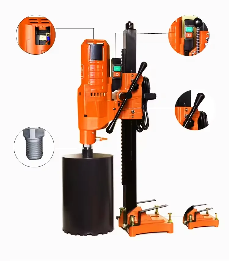Best Quality 2800W 500/900r/min heavy duty two speed heavy duty diamond core drill machine with bracket