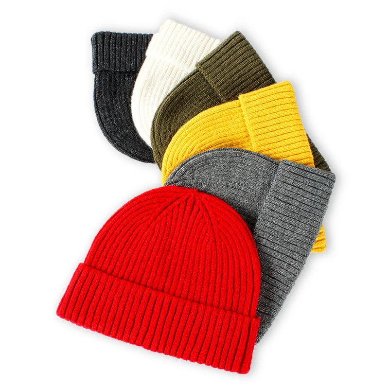 bulk fashion Stylish Plain running beanie polyester Slouchy Cotton winter hats embroidered Logo knitted beanies with custom logo