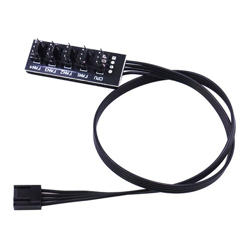 ACC-Th11302 1 To 5 4-Pin PWM CPU Fan HUB Cooling Splitter Adapter Braided Power Cable