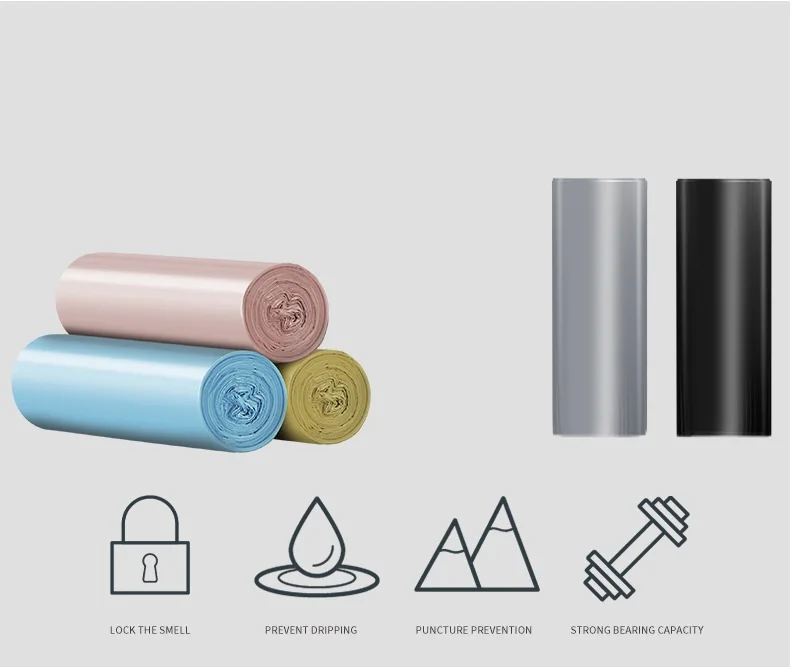 High quality wholesale printing High Density Produce garbage plastic Bag on Roll