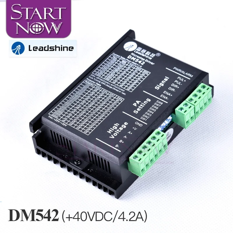  Leadshine 2 фазы цифровой шагового драйвер DM542 Nema 23 аналоговые 20-50VDC Max 4.2A для станка с ЧПУ CO2 автомат