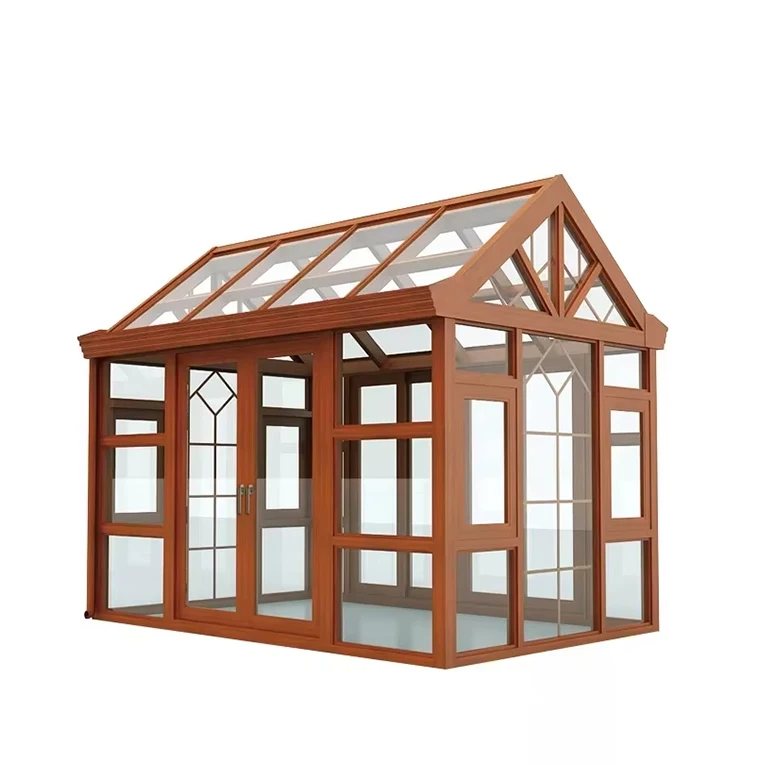 Popular Free Standing Aluminium Frame Tempered Glass House Panoramic Window Winter Garden Room Conservatory Sunroom For Solariu