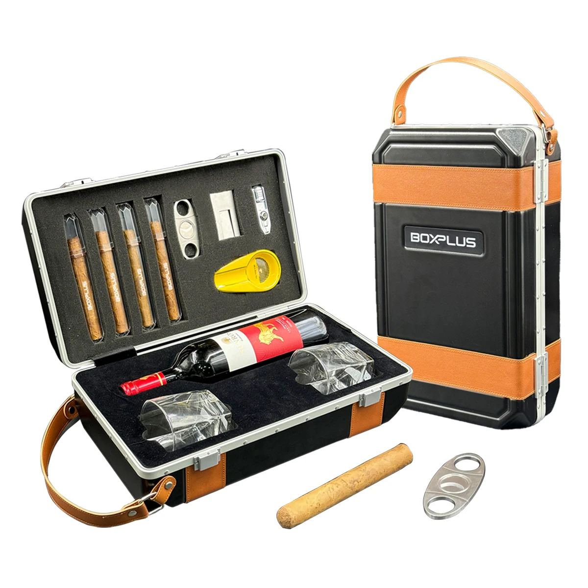 New Arrival Scratch Proof Plastic Cigar Travel Humidor Cigar Gift Box Portable Cigar Case for men gift