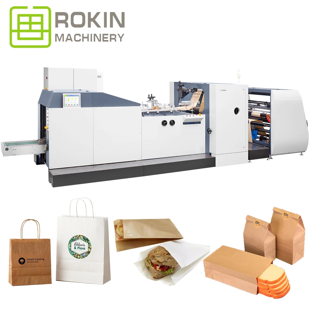 New Fully Automatic Paper Bag Making Machine With Printing Machine
