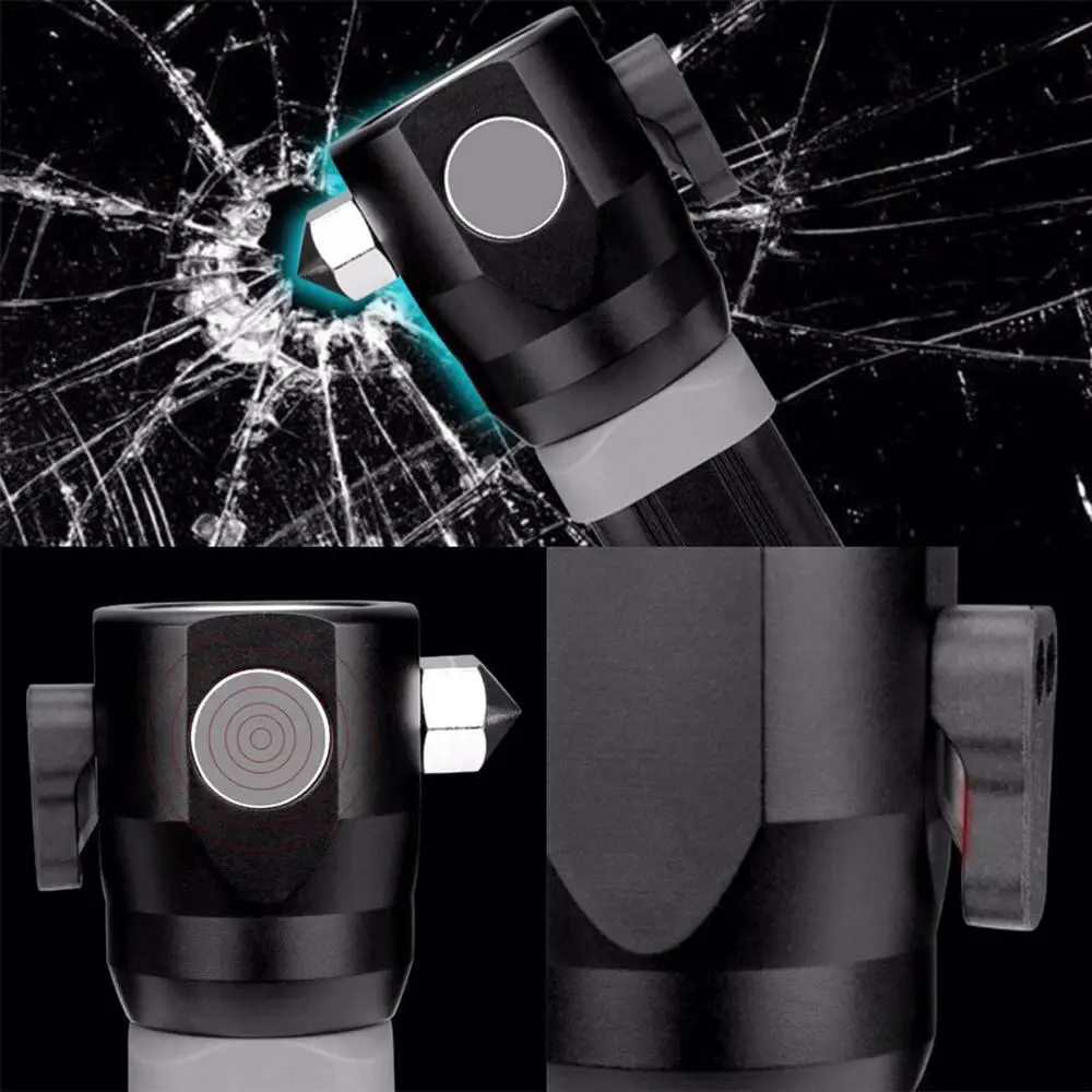 Solar and USB Charge Bike Light Outdoor Multifunctional Car Safety Hammer Seatbelt Cutter Magnet attraction Flashlight