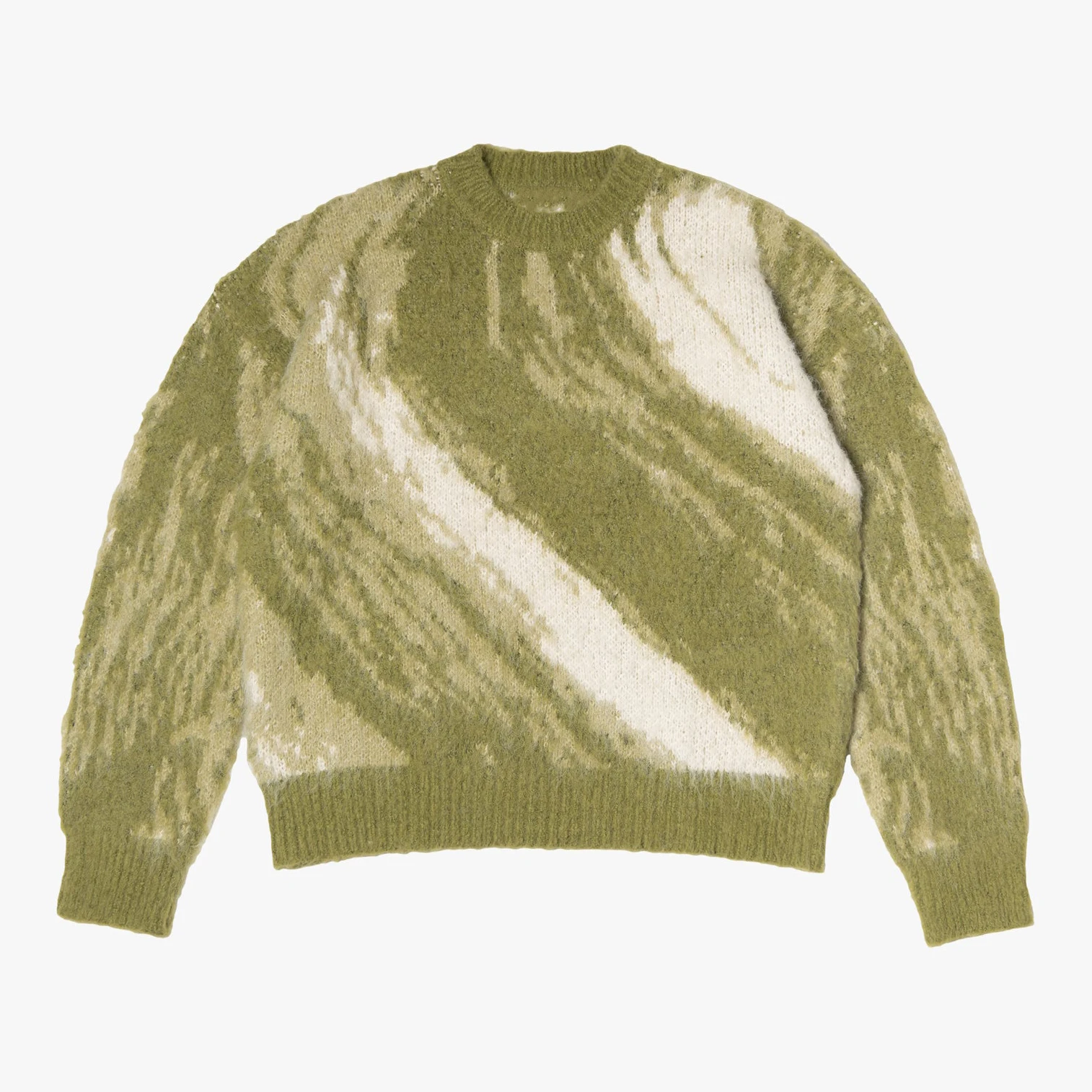 Custom design logo woolen cashmere pullover  knitwear top long sleeve knitted crew neck fuzzy  men women mohair sweater