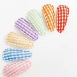 Girls baby hair clips sweet back to shcool gingham hair clips girls snap clips