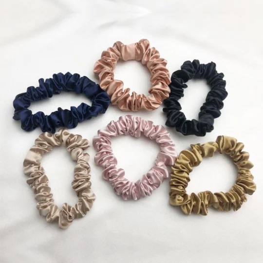 19mm 3.5cm pure mulberry 100%  silk scrunchie for beauty and hair
