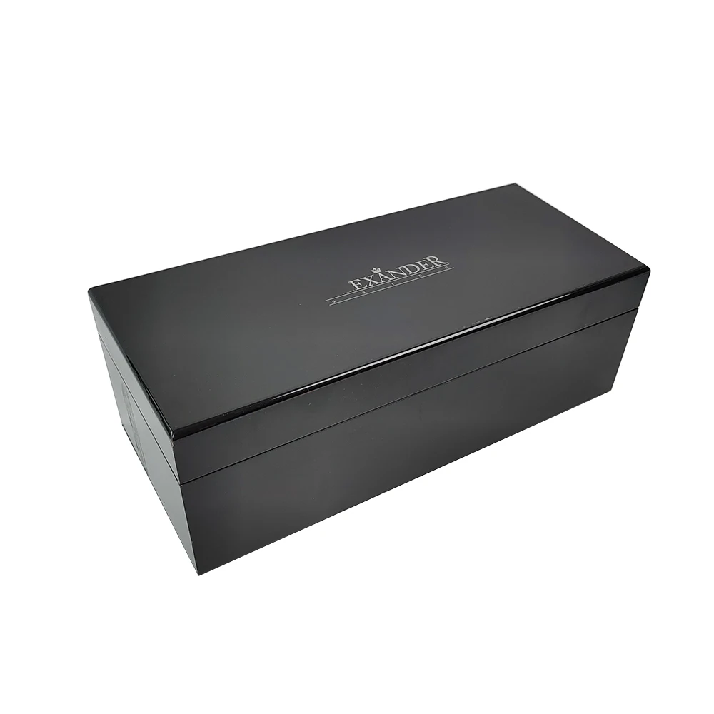 Wholesale customize luxury MDF piano lacquer gift packing box wooden wine box