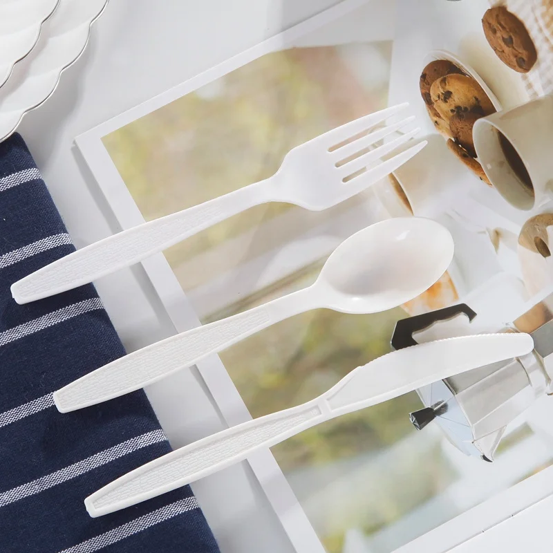 Pocket Size Disposable White Plastic Cutlery