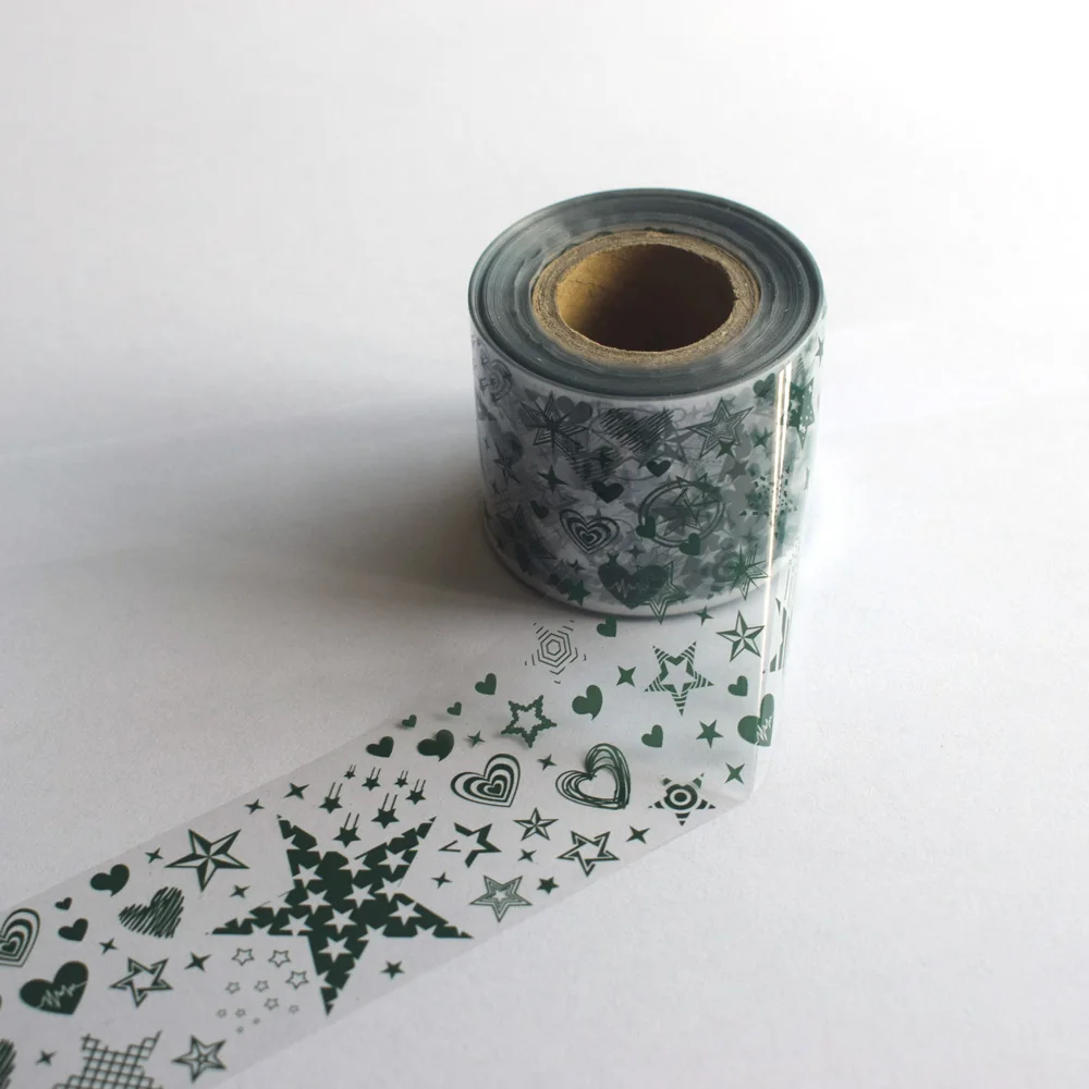 
10 Rolls Neon Stars Mapleaf Nail Foil Gel Stickers Decals 50m*4cm Transparent Base Adhesive Colorful Nails Art Decor Wraps Foils 