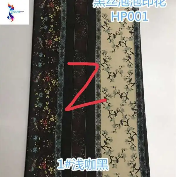 Fabrics solid Wholesale New Style Textile Stock Lot 100% black base silk bubble print ready goods stock fabric