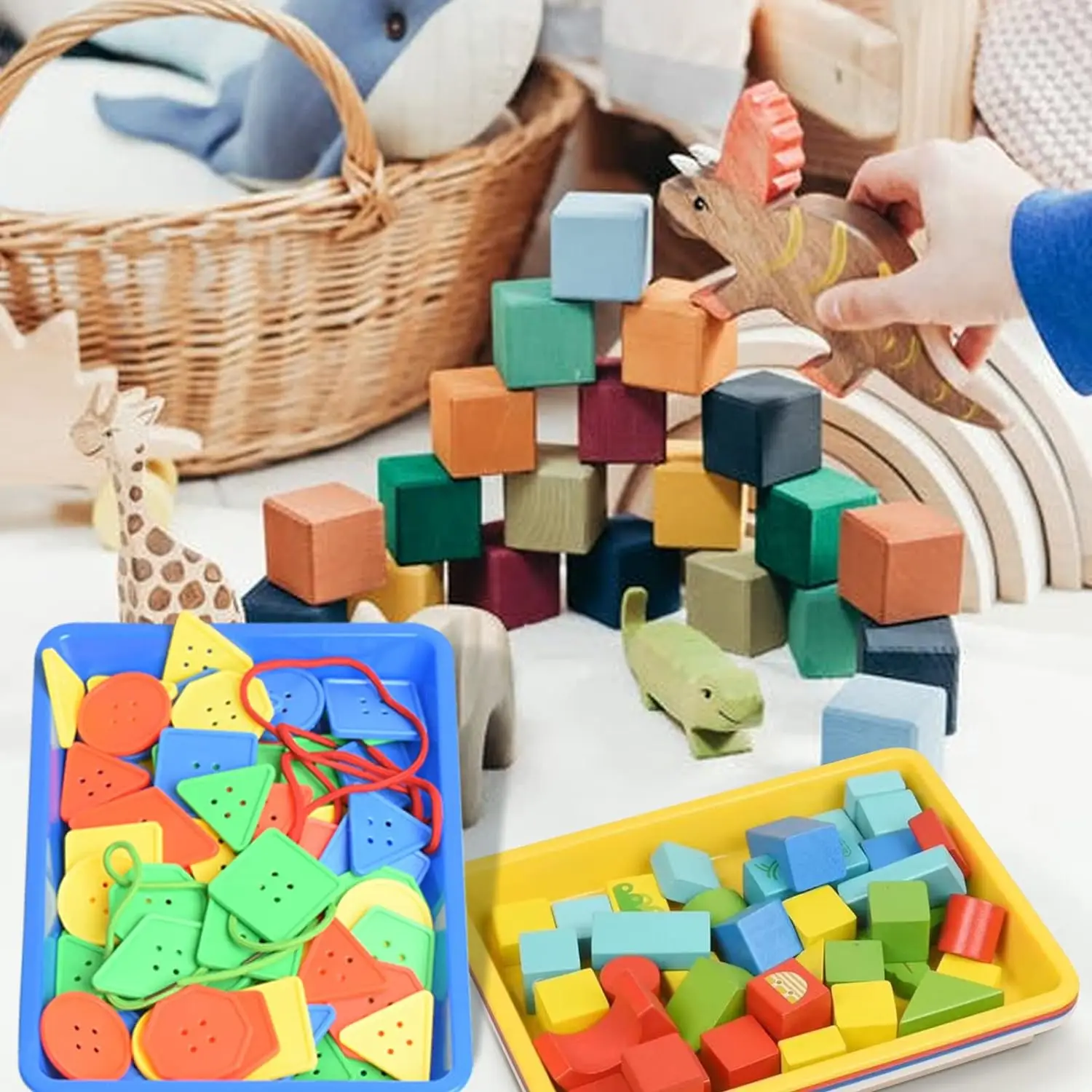 Activity Plastic Trays - Toddler Arts and Crafts Sensory Tray - Rainbow Classroom Colors - Great for Lego - Sand - Crafts