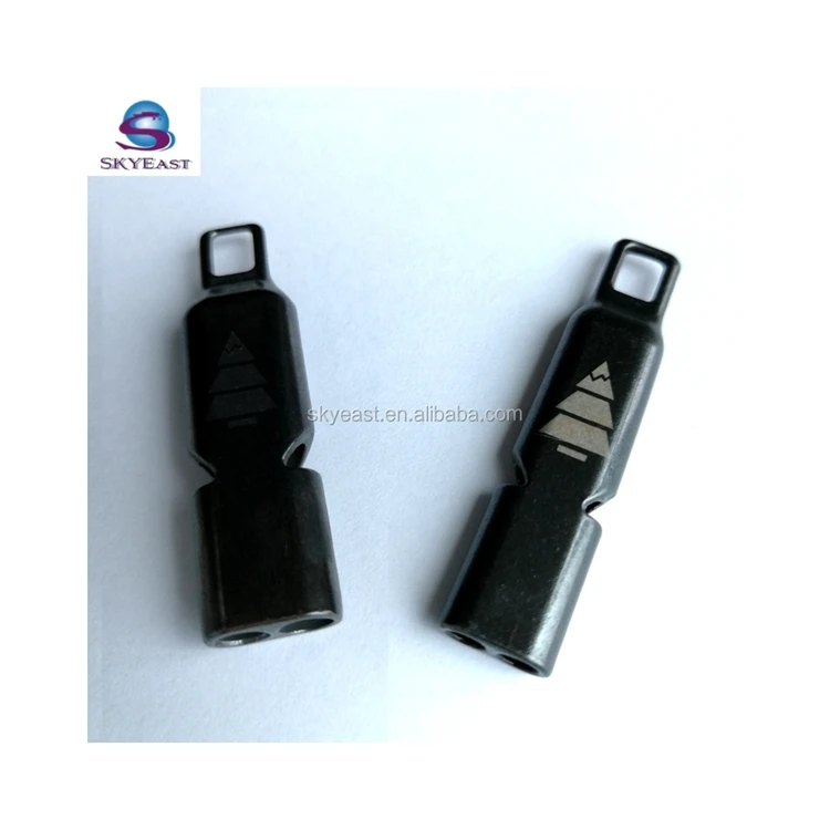 Factory direct supply Multi-Function Printed Logo Metal Whistle Zipper Pull
