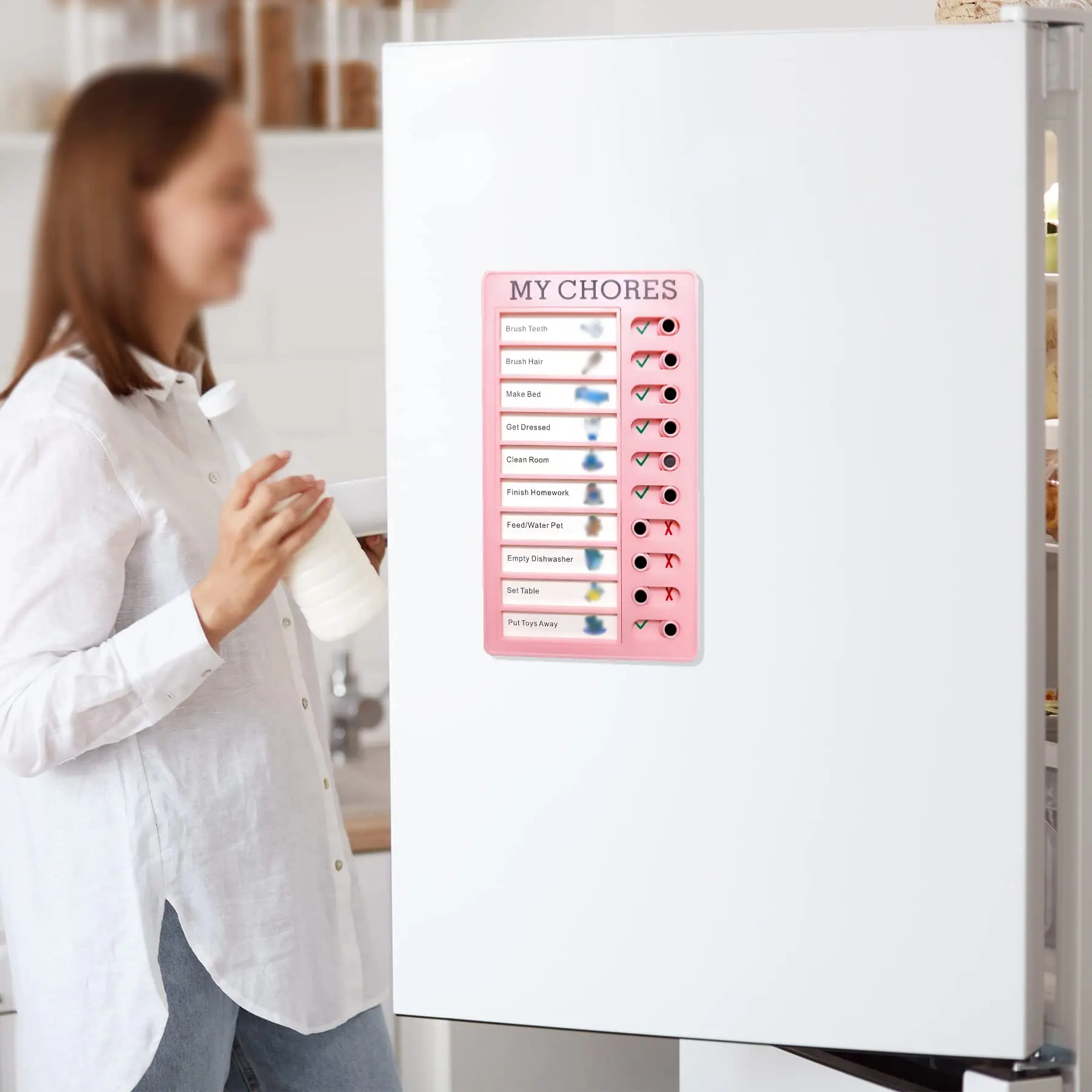 Custom Chart Planner Schedule Memo My Chore Board for Kids Adults Portable Chore Chart Memo Plastic Checklist Board