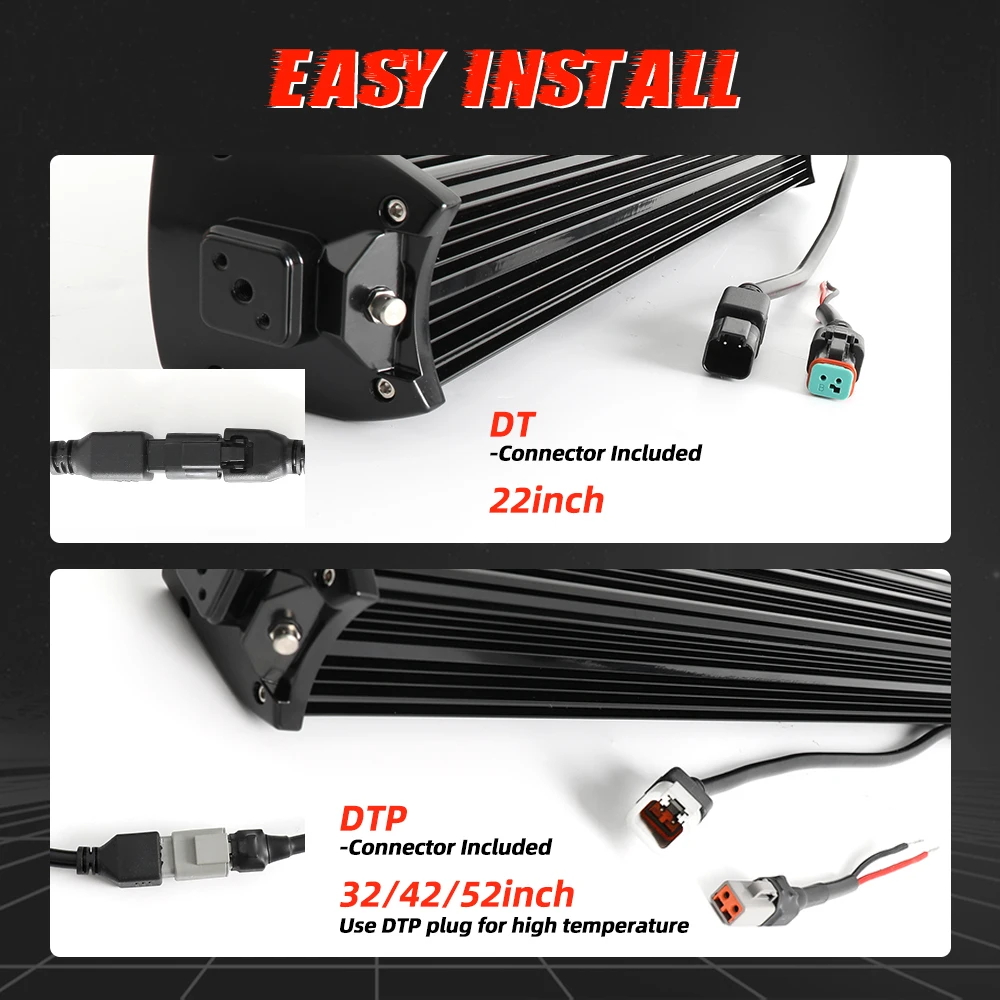 2000M Super Bright Dual Row Spot Flood Beam 22 32 42 52 inch Cars Barra LED Light,Offroad Barra Led 4x4 LED Light Bar