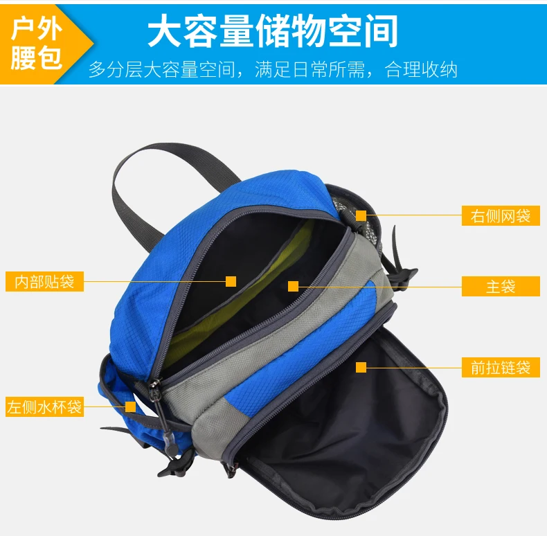 HUALIAN Waterproof Hiking Cycling Running Hip Hop Runners Belt Waist Bag Sport Fanny Pack With Water Bottle Holder